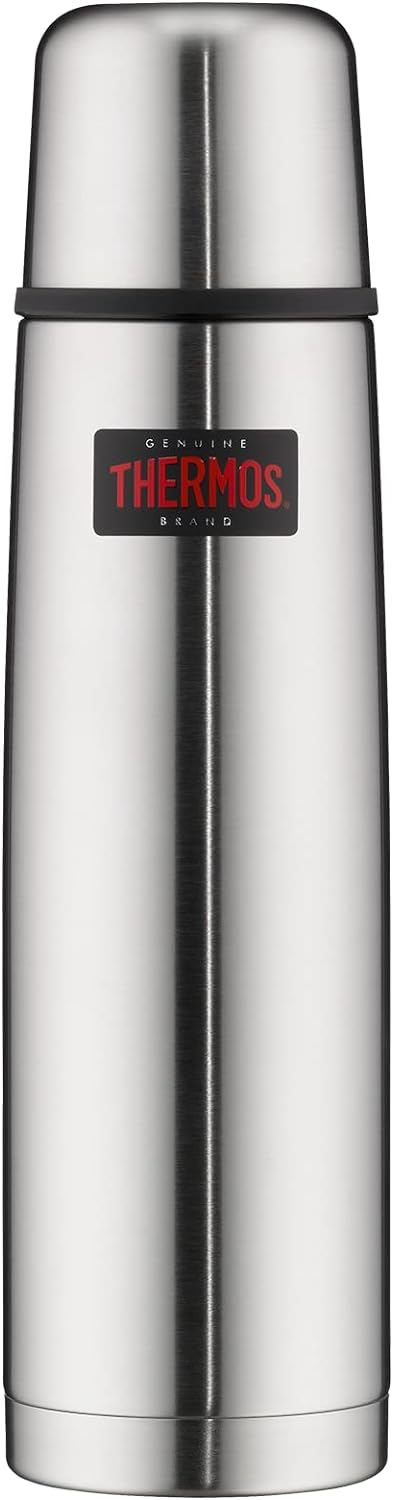 Thermos 4019.205.100 Isolierflasche Light and Compact, 1 L, Edelstahl mattiert Edelstahl 1,00 l, Ede