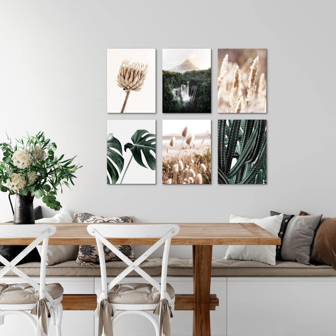 Novart Set Wandbilder - KEIN EXTRA RAHMEN BENÖTIGT - Wohnzimmer Schlafzimmer - Bilder Modern Boho Na