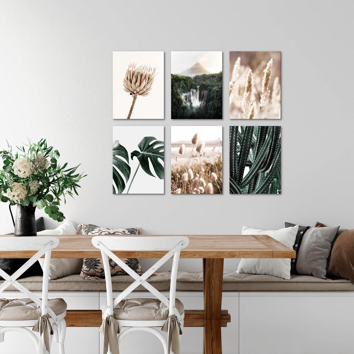 Novart Set Wandbilder - KEIN EXTRA RAHMEN BENÖTIGT - Wohnzimmer Schlafzimmer - Bilder Modern Boho Na