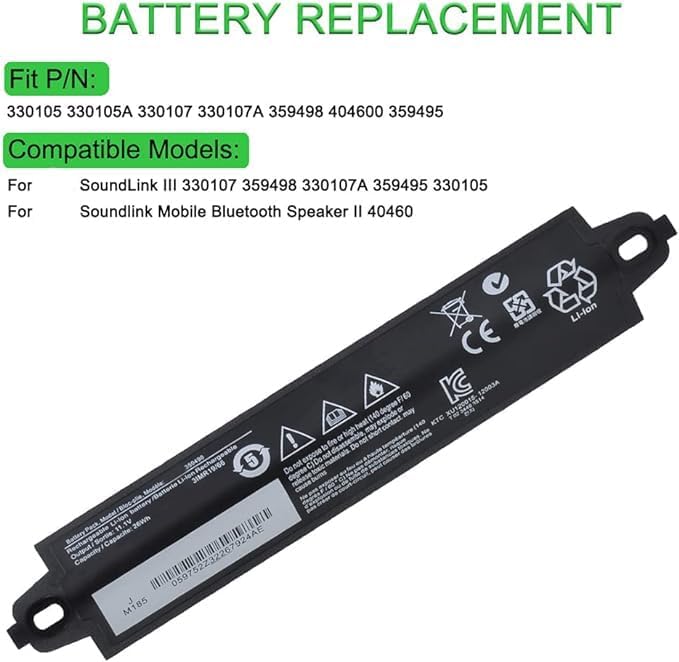 XITAIAN 11.1V 26Wh 359498 Ersatz Laptop Akku für Bose SoundLink Mobile Bluetooth Speaker II 404600,
