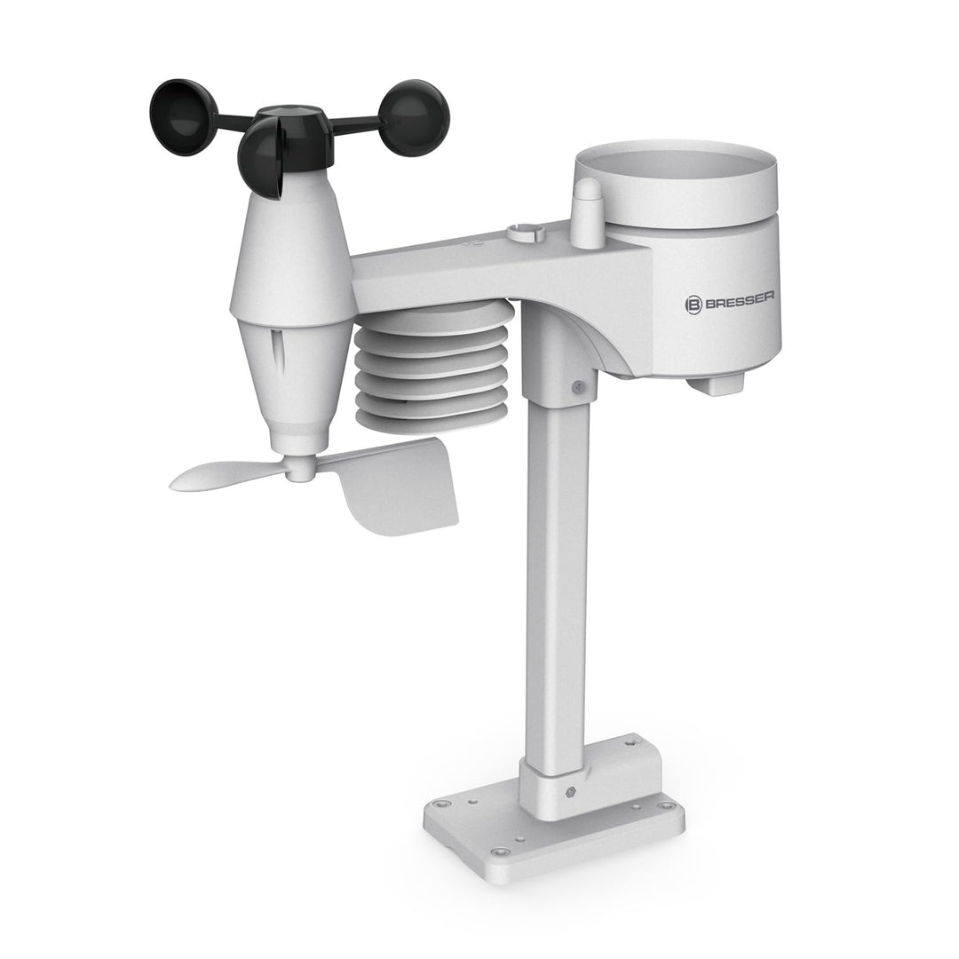 Bresser 5-in-1 Profi-Wetterstation mit Aussensensor, Wetterindex, Frostwarnung, Schwarz