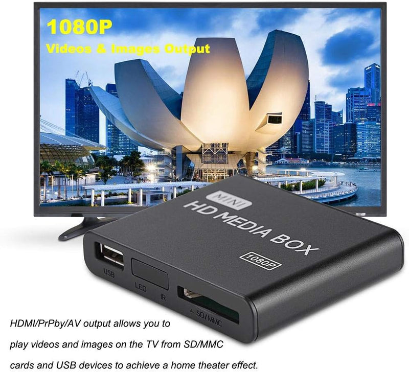 1080P Full HD Box Media Player, 100 Mbit/S Media Player Box, Unterstützung für USB MMC RMVB MP3 AVI