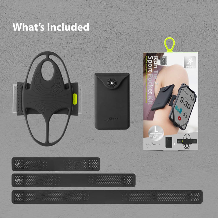 BONE Handytasche Sport Joggen + Sport Tasche, Universal Handy Joggen Zubehör, Handy Armband Joggen L