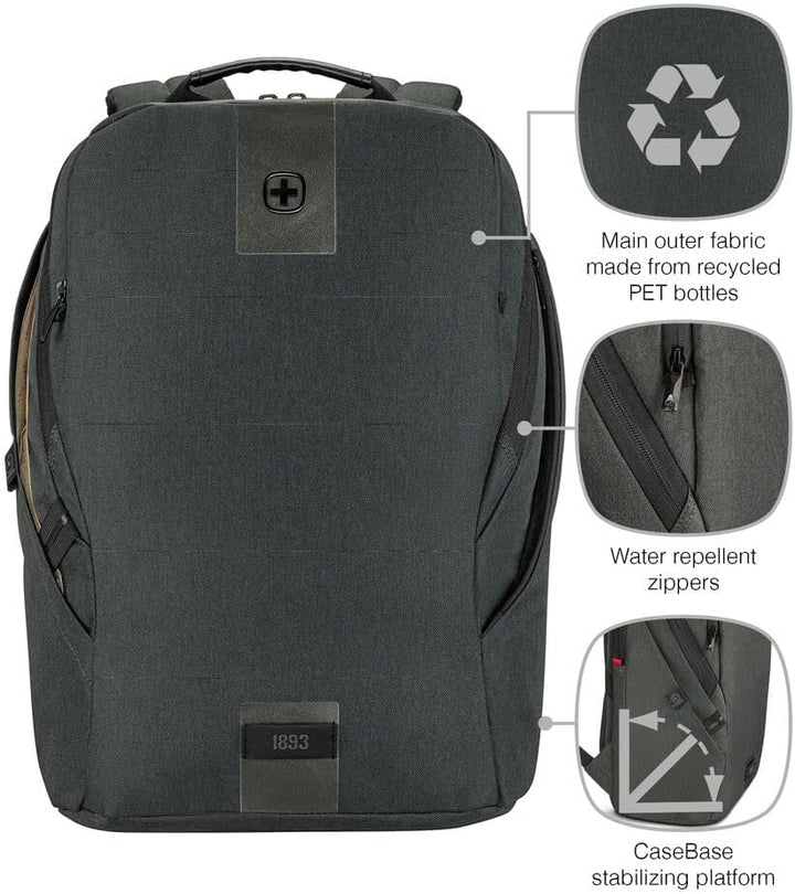 WENGER MX ECO Light Laptop-Rucksack mit Tabletfach, Notebook bis 16 Zoll, Tablet bis 10 Zoll, Organi