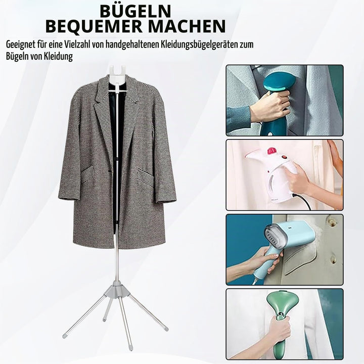 Kleiderbügel für Dampfglätter, 360° Drehbarer Dampfglätter Klappbarer, 84-160 cm Höhenverstellbarer