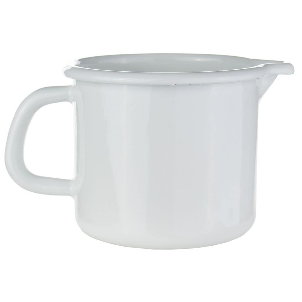 Riess- Schnabeltopf - Milchtopf - Emaille - weiss - Ø 9cm - 0,5 Liter