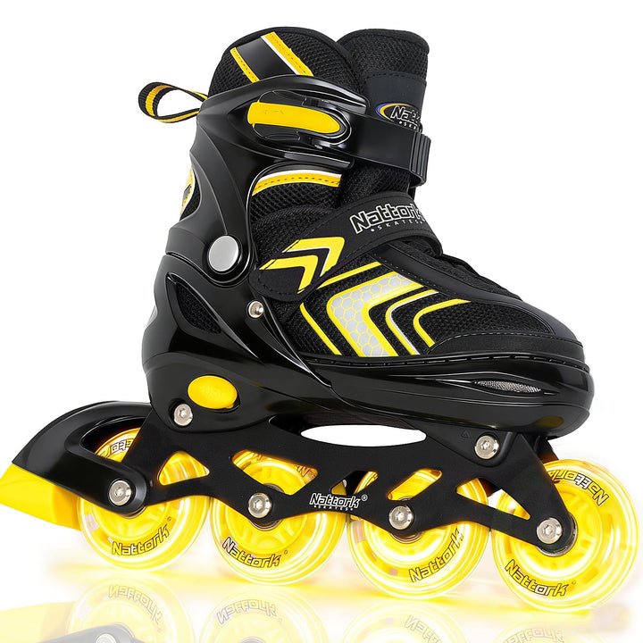Nattork Inliner für Kinder Verstellbare Inline Skates, 4 Grössen Kinder Inline Roller Skates mit Bel