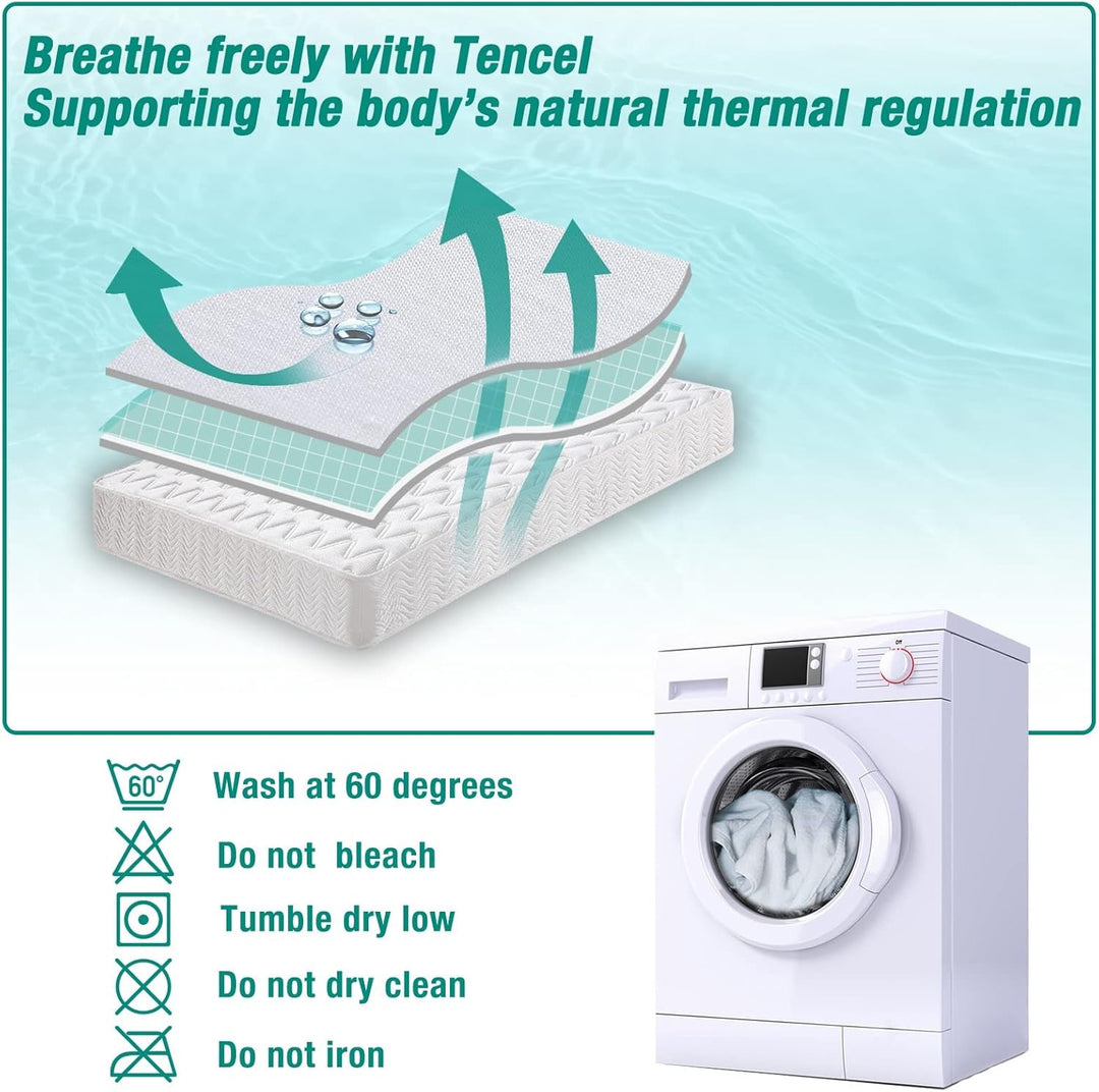 Bedecor Matratzenschoner Wasserdicht Wasserundurchlässige Matratzenauflage Natürlicher Tencel 100x20