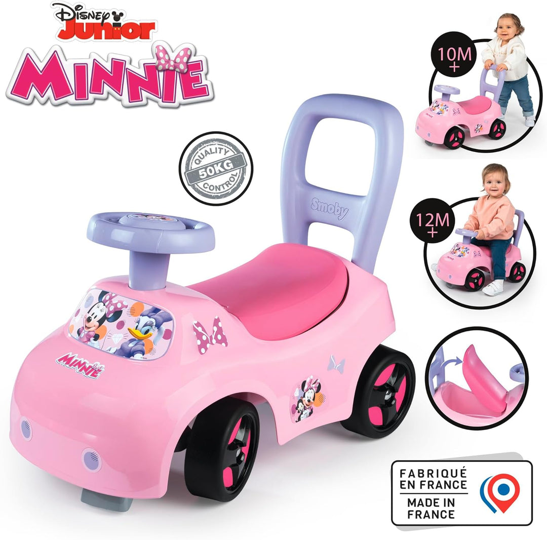 Smoby - Minnie Prima Auto, 7600720544, +10 Monate, Ride on, offizielles Lizenzprodukt von Disney, ro