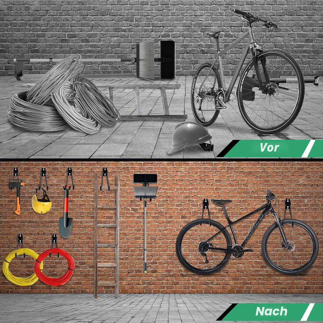 Fippy 4 Stück Wandhaken Garage Schwerlast Garagenhaken Wandhaken Gummiert Garagenhaken Garage Wand H