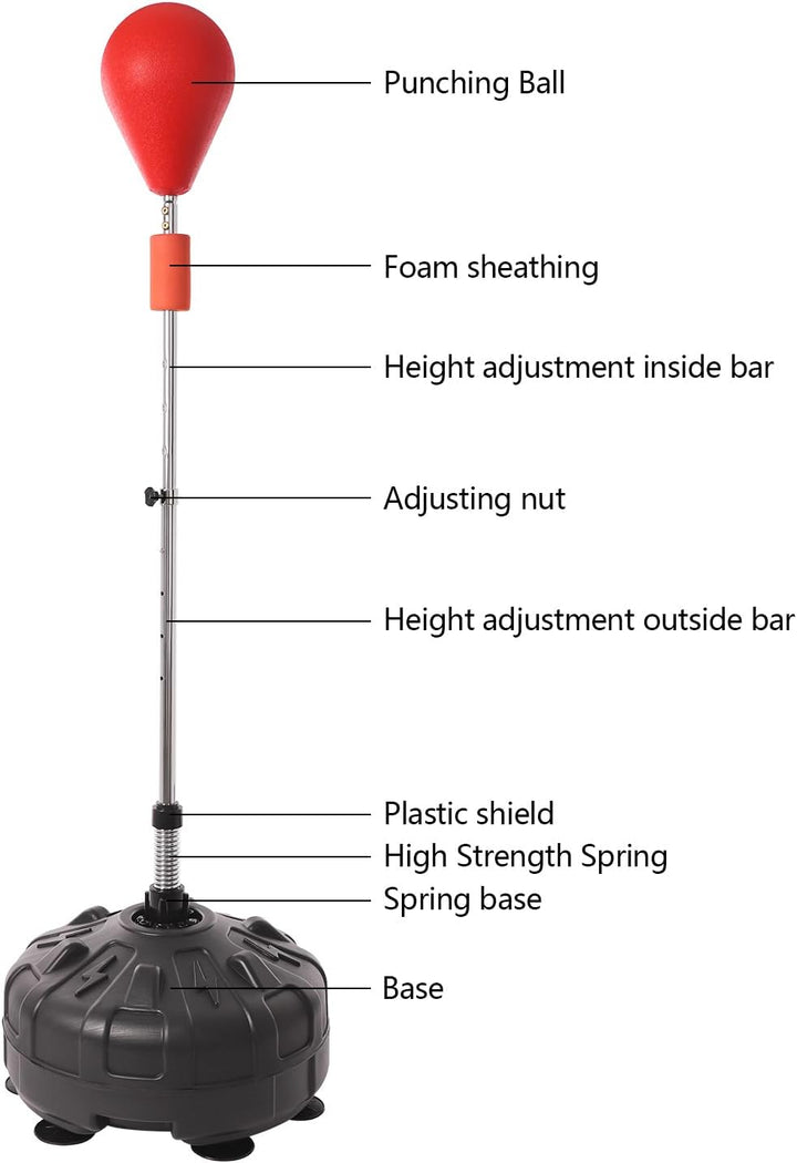 Boxsack Erwachsene Stehend Boxball Set Boxsack für Erwachsene Höhenverstellbarer Boxrahmen 120-160 c