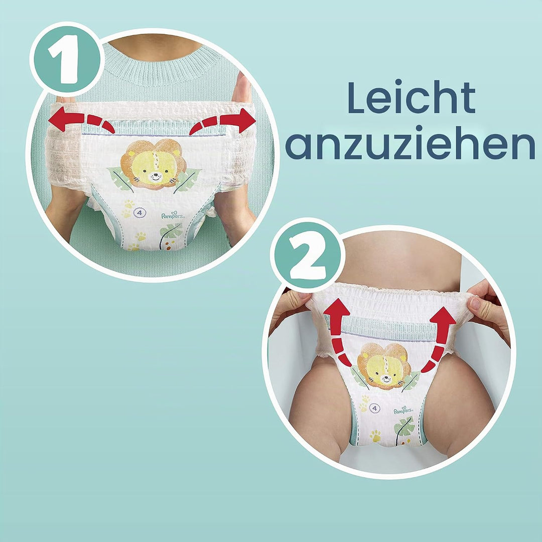Pampers Windeln Pants Grösse 7 (17kg+) Baby-Dry, Extra Large mit Stop- und Schutz Täschchen, MONATSB