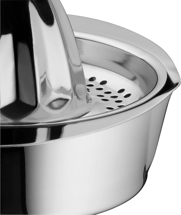 WMF Gourmet Zitronenpresse Edelstahl 13cm, Zitruspresse manuell, Cromargan Edelstahl mattiert, für Z