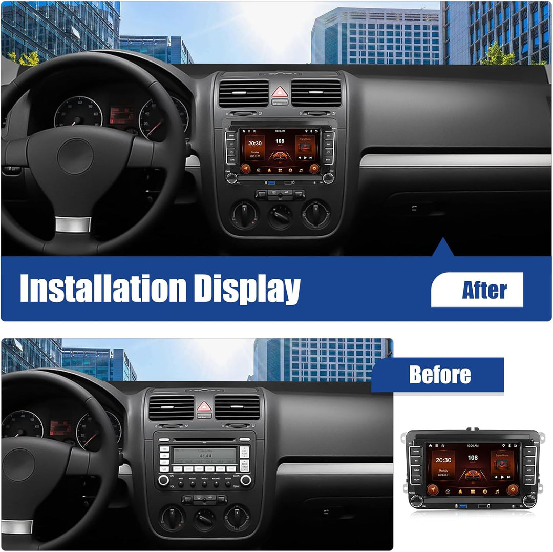[2+64G] CAMECHO Android 13 Autoradio für VW Golf 5 Golf 6 Skoda Polo Passat Tiguan Touran mit Carpla