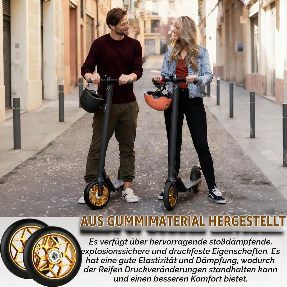 Stunt Scooter Rollen, 2 Stück Ersatzräder für Scooter, 110mm Stunt ScooterReifen mit ABEC, Aluminium