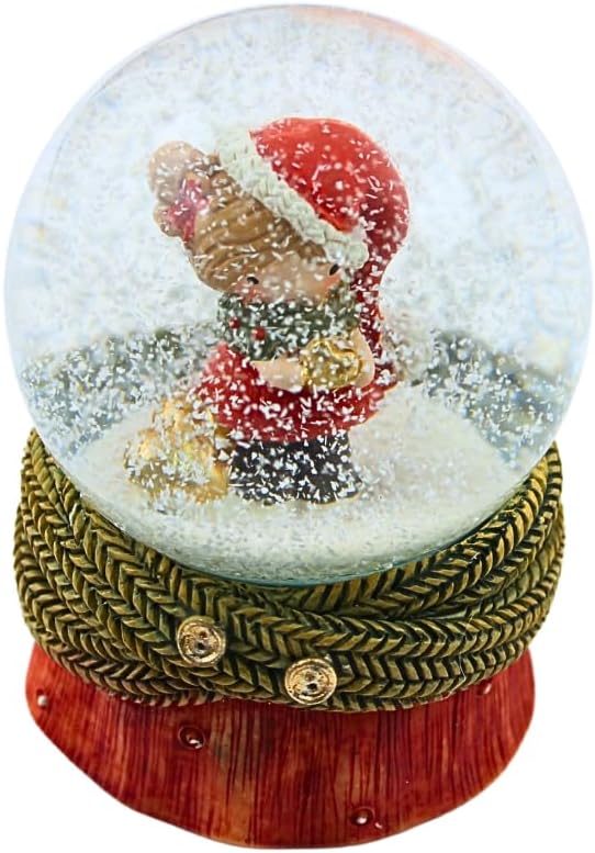 Dekohelden24 Schüttelkugel, Glaskugel Weihnachten, Weihnachtkugel, Schneekugel als Winterkind mit go