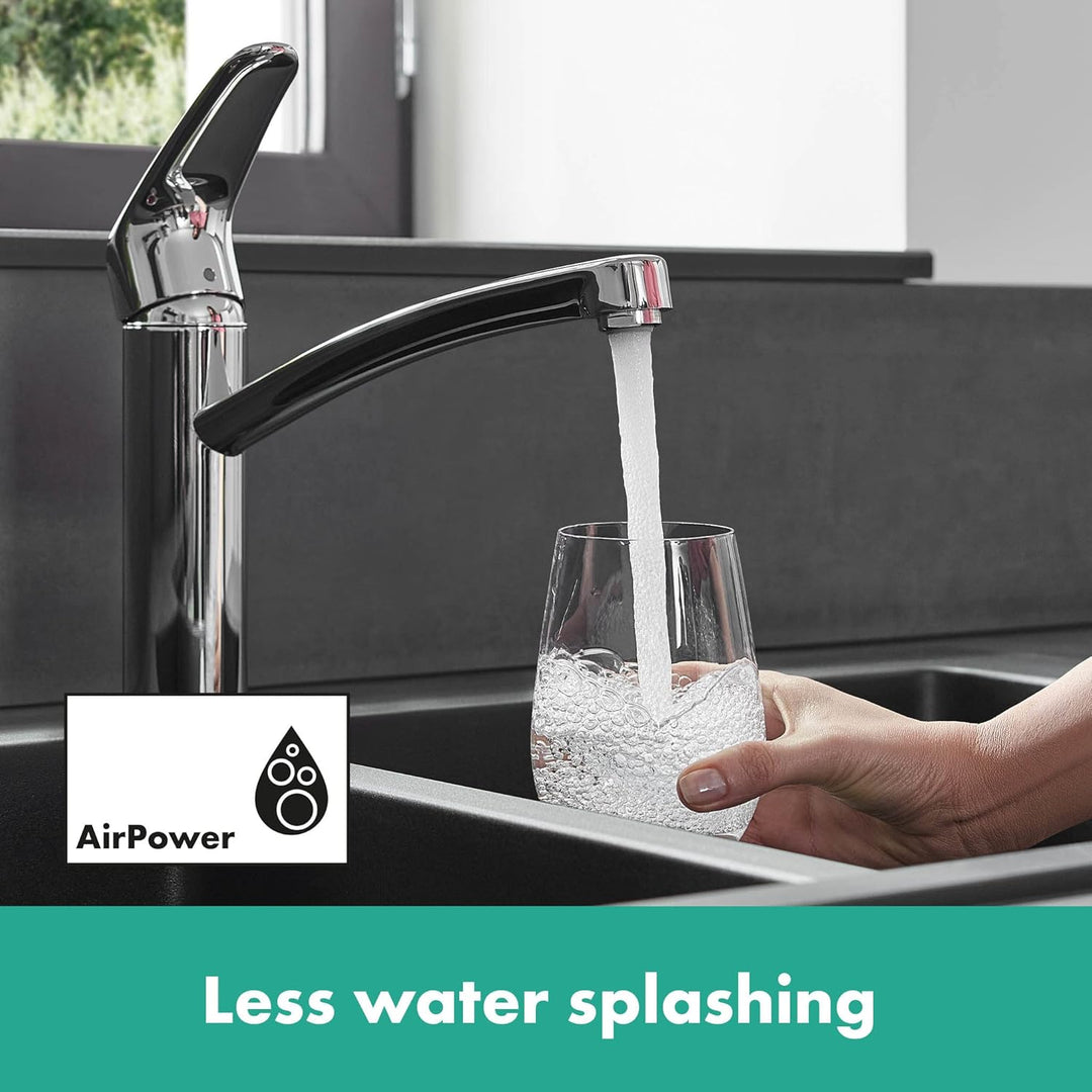 hansgrohe Set mit Küchenarmatur Focus M41, Wasserhahn Küche mit Auslauf Höhe 160mm, 360° drehbar, 1