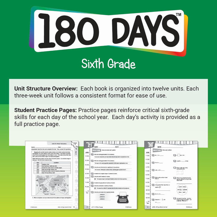 180 Days: Hands-On STEAM: Grade 6 (180 Days of Practice), Paperback