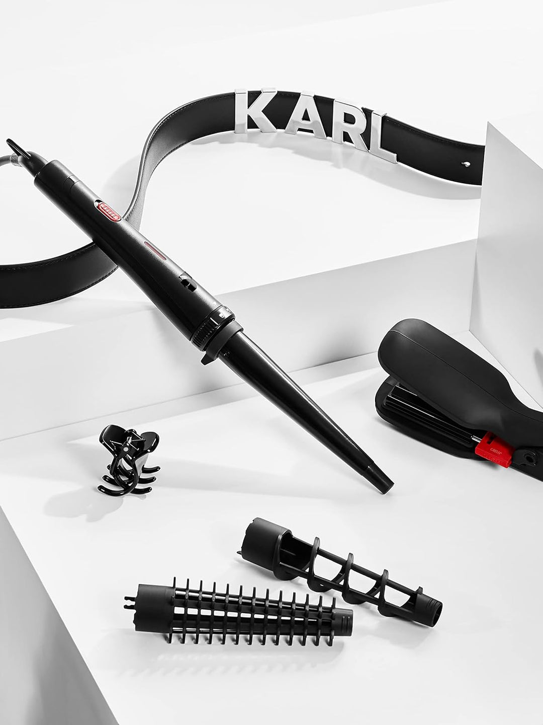 Rowenta x Karl Lagerfeld Looks Infinitos 9 in 1 CF422L- Haarglätter und Lockenstab, Lockenstab, heis