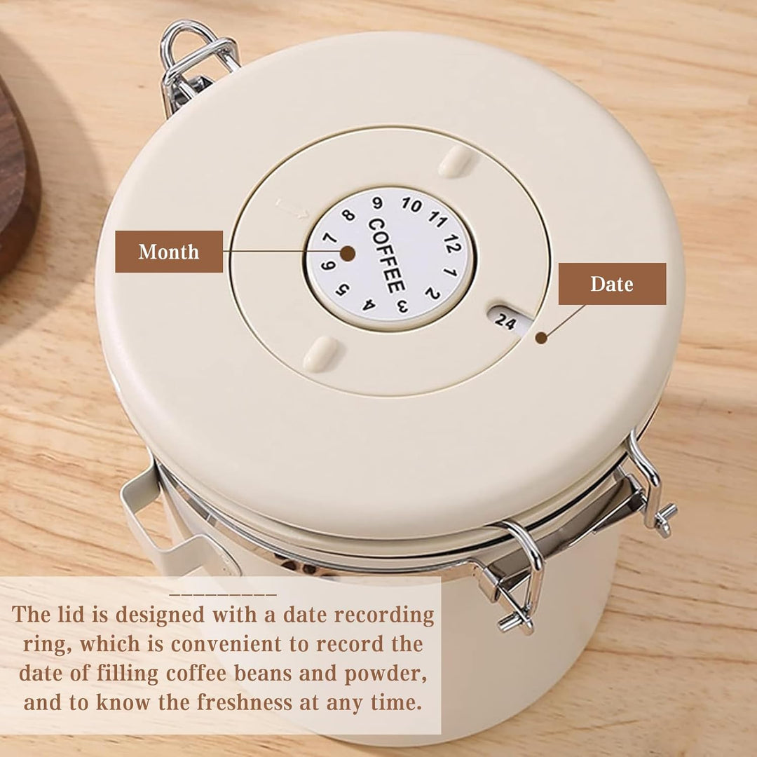 1,5L Kaffeedose Luftdicht aus Edelstahl, Kaffeebohnen Behälter | Kaffeedose aus Edelstahl, Kaffeebeh