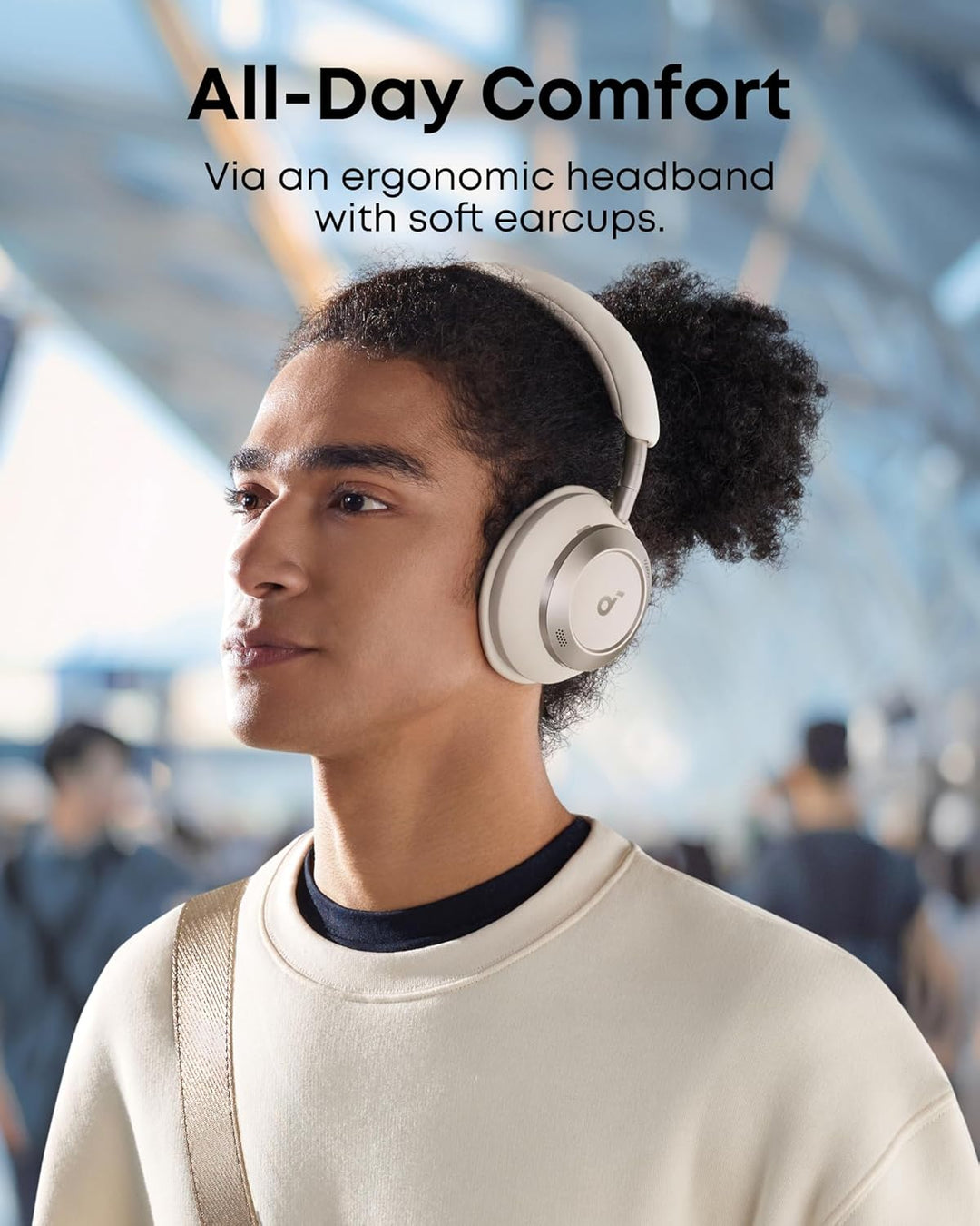 soundcore Space One Pro by Anker, Kopfhörer mit adaptiver aktiver Geräuschunterdrückung, super faltb