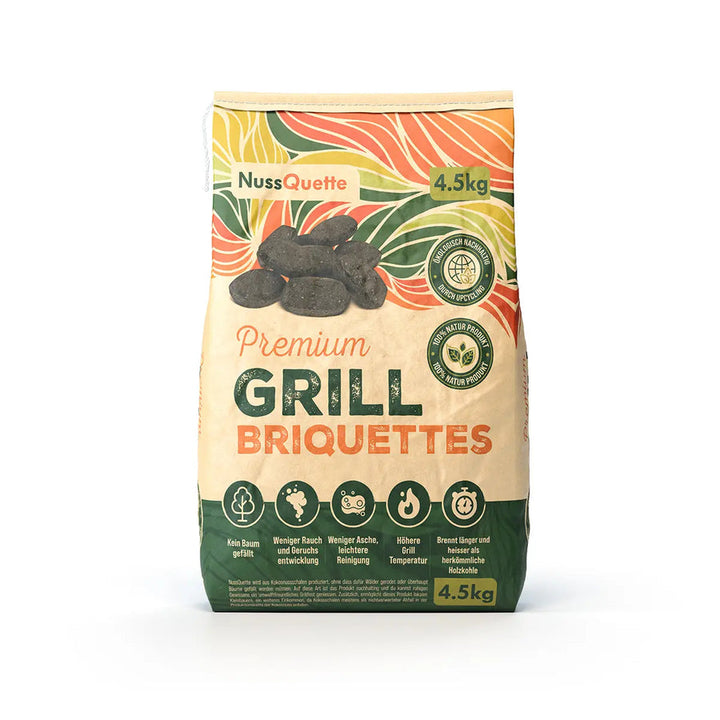 Nachhaltige Premium Grillbriquettes aus Kokosnussschalen 4.5kg
