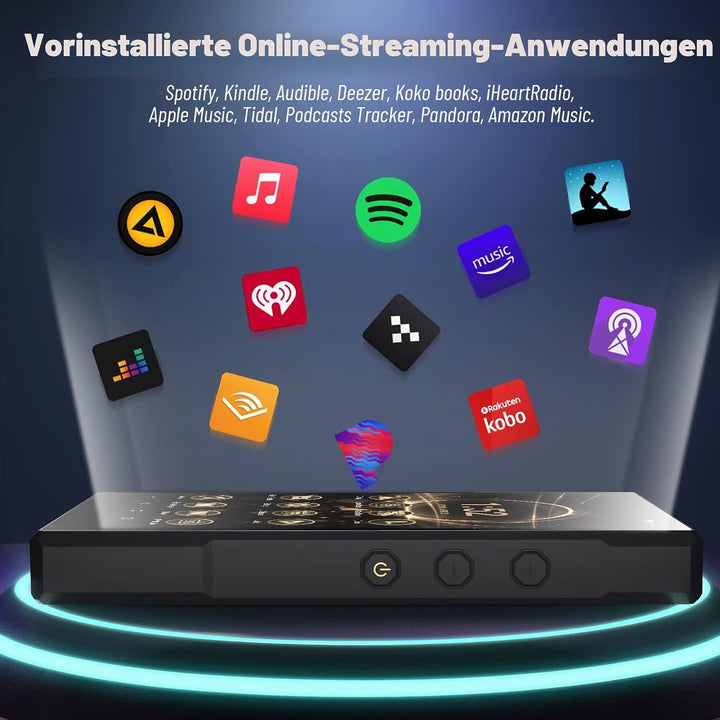 3+96GB MP3-Player mit Bluetooth, Unterstützt APK heruntergeladen, 5000mAh Batterie Vorinstalliert Sp