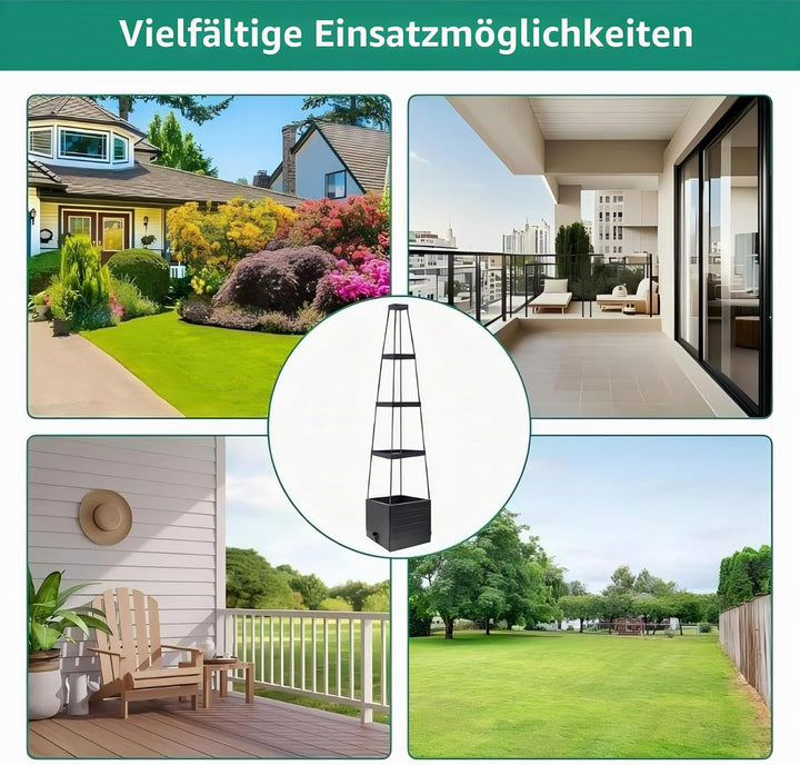 Tomatentopf mit Spalier, 2pcs Tomaten Spalier mit Pflanzer 140CM Höhe einstellbar selbstbewässernde