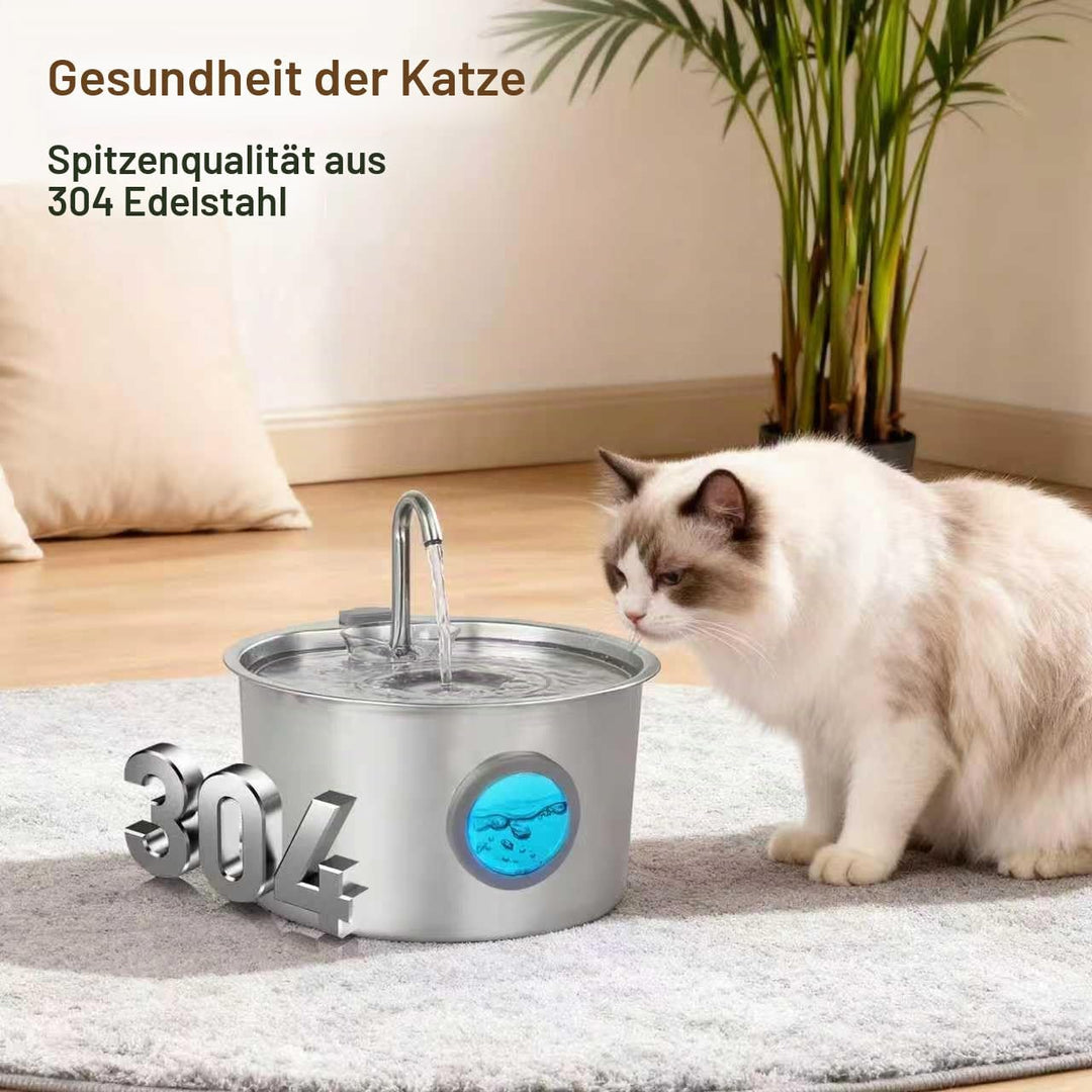 Katzenbrunnen Edelstahl: 3,2 L, Ultraleise Trinkbrunnen Für Katze -Trinktiger Katzenbrunnen Mit 6 Fi