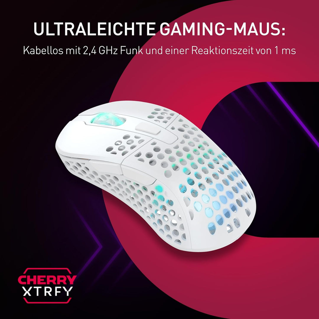 Xtrfy M4 Kabellose ultraleichte Gaming-Maus, RGB, verstellbare Form, 2,4 GHz, verzögerungsfrei, kabe