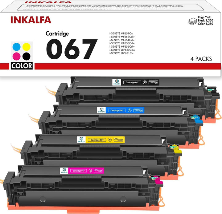 067 067H Toner Set Kompatible für Canon 067 067H für Canon i-SENSYS MF657Cdw MF655Cdw MF651Cw LBP633