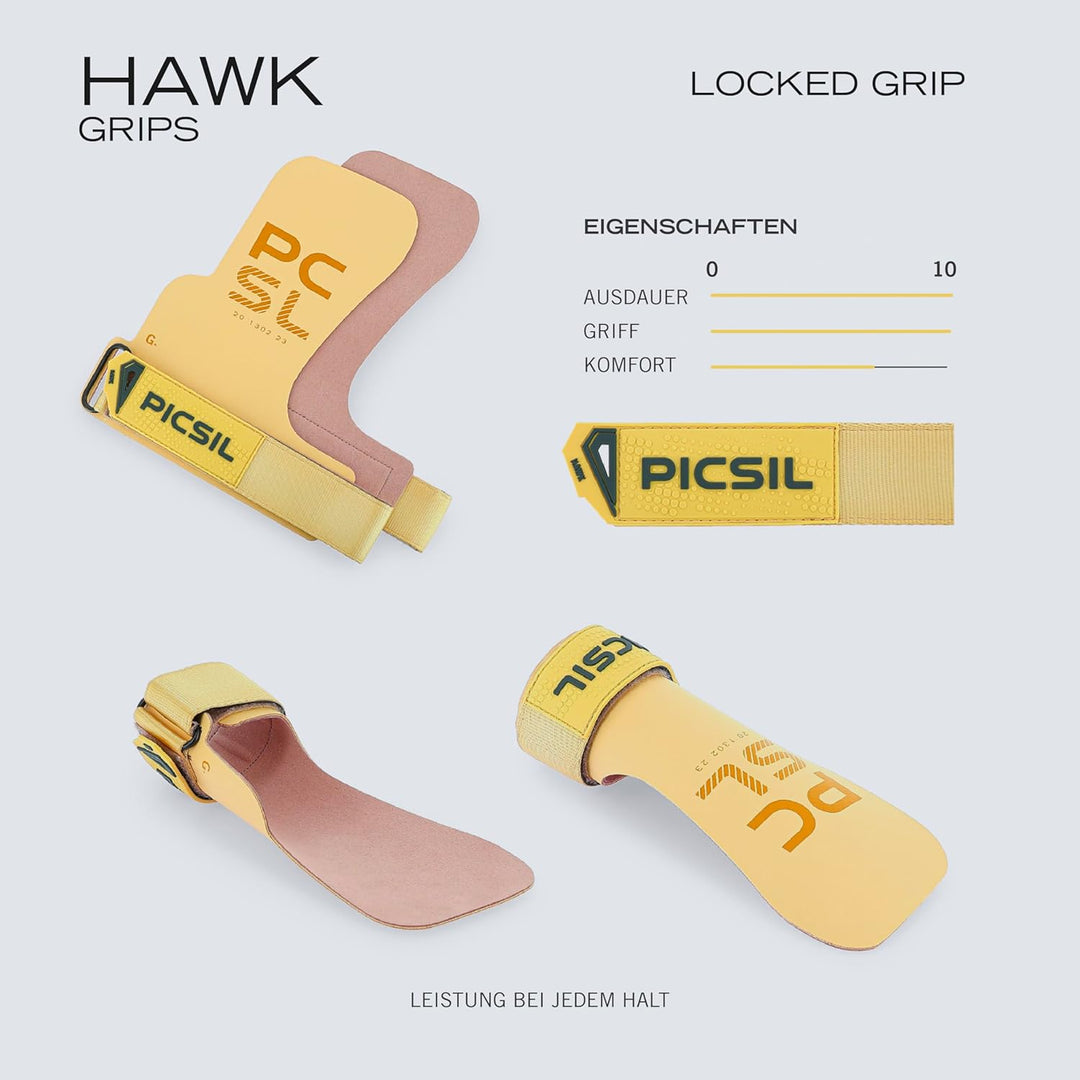 PICSIL Hawk Handschuhe + Armbänder + Tasche, Verwendung ohne Magnesium, Grip auf Allen Arten von Sup