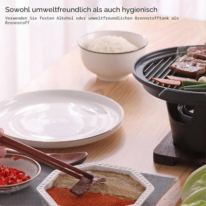Camping Grill, Schwarz Mini Stilvoller Antihaft Grill Mobil, Tragbarer Kleiner Holzkohlegrill für Ca