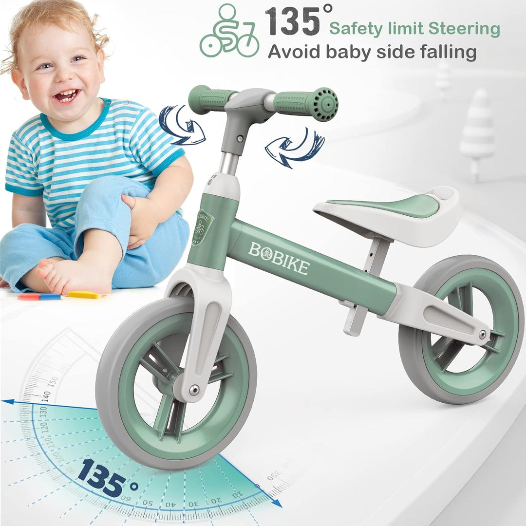 MHCYLION Laufrad ab 1.5-4 Jahre bis zu 25 kg, Lenkrad und Sattel höhenverstellbar, Lenkradschloss, U