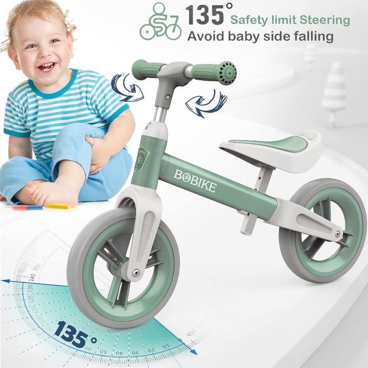 MHCYLION Laufrad ab 1.5-4 Jahre bis zu 25 kg, Lenkrad und Sattel höhenverstellbar, Lenkradschloss, U
