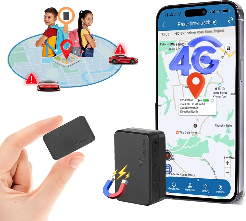 Mini GPS Tracker 4G LTE Auto GPS Tracker Portable Echtzeit Magnetic GPS Tracking Gerät, Unbegrenzte