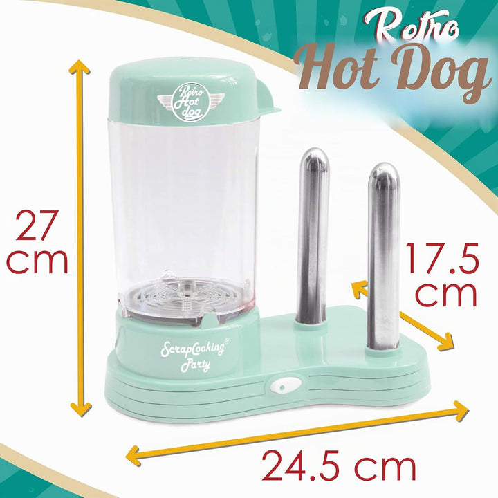 SCRAP COOKING 601 Hot Dogs Maschine für 12 Wurst & 2 Brote, Retro-Stil, Vintage, Grillen, Partys, Ke