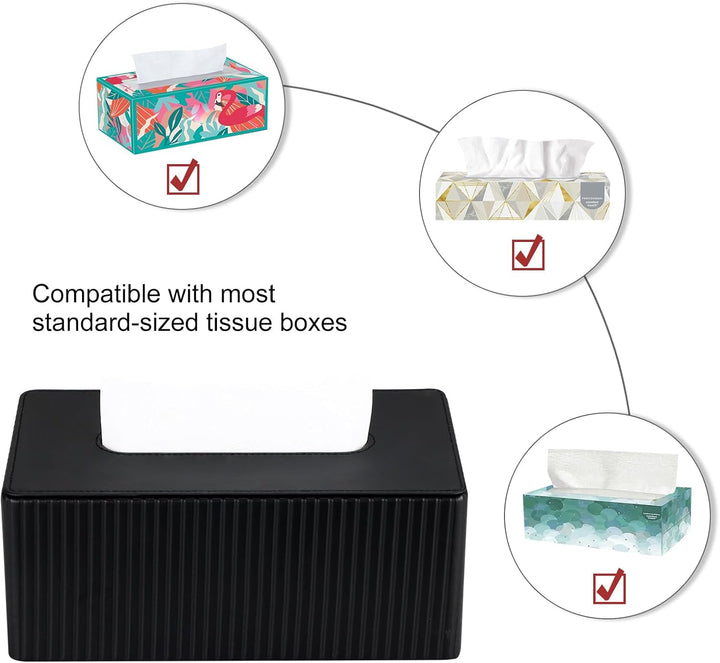 KINGFOM Kosmetiktücherbox Taschentuchbox, Rechteckige Tissue Box Tücherbox für Wohnzimmer, Badezimme