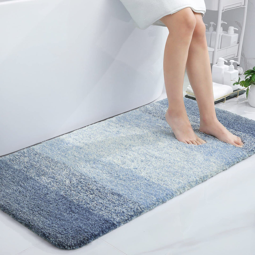 Homaxy Weich Badezimmerteppich 60x120 cm, rutschfest waschbar Badematte Flauschige Hochflor Badteppi