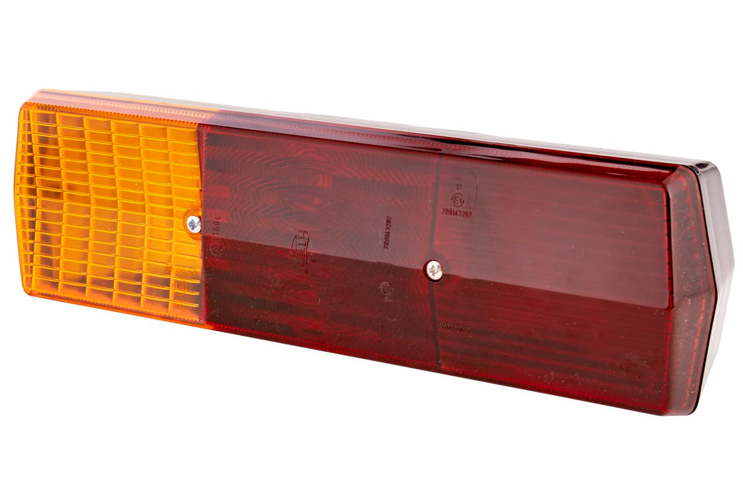 HELLA - Heckleuchte - Glühlampe - 12/24V - Anbau/geschraubt - Lichtscheibenfarbe: rot/gelb - Stecker