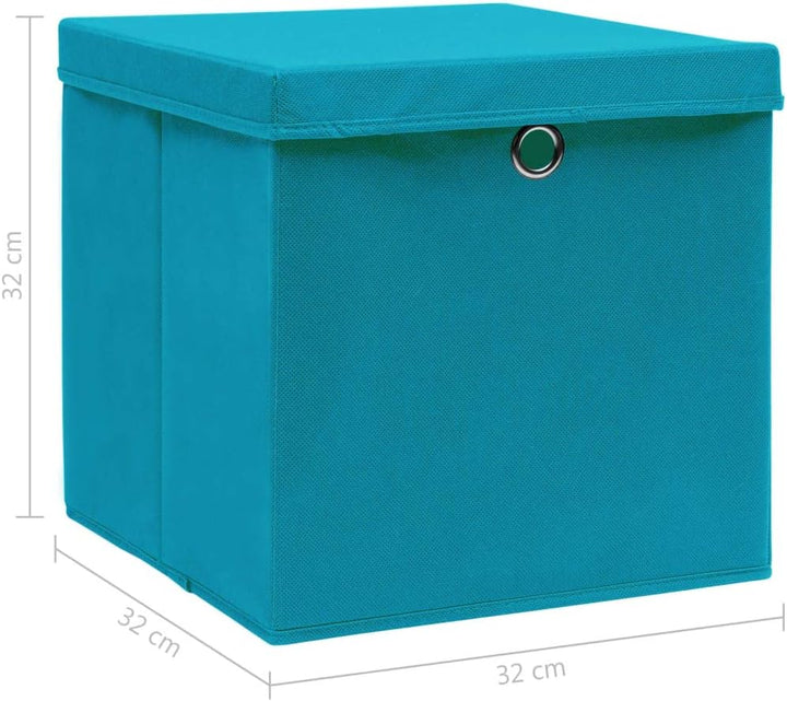 WIFESE 4 Stück Aufbewahrungsbox Mit Deckel 32X32X32 cm Faltbox Mit Fingerloch Storage Boxes Faltbare