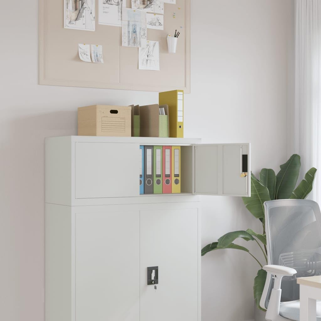 Cozynest Aktenschrank, Büroschrank mit Einlegeboden, Abschliessbar Metallschrank Schrank mit Türen,