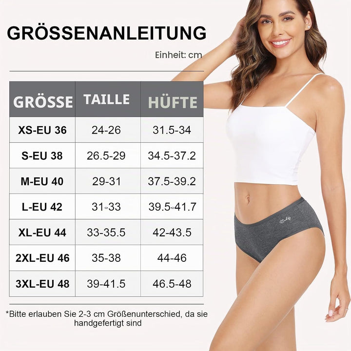 Anqier Unterhosen Damen, 6er Pack Baumwolle Panties Atmungsaktiv Slips Damen Bequeme Hipster Frauen