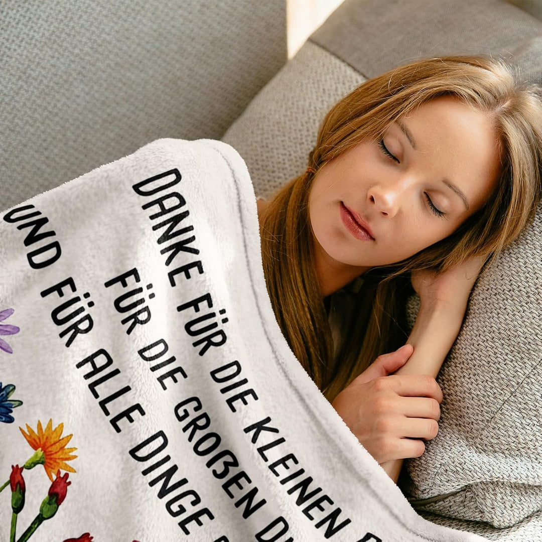Muttertagsgeschenk für Mama, Dankeschön Geschenk zum Muttertag, Danke für Alles Kuscheldecke, Geburt