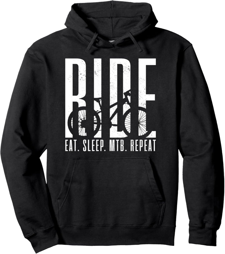 Mountainbike Eat Sleep MTB Repeat Downhill Biker Geschenk Pullover Hoodie