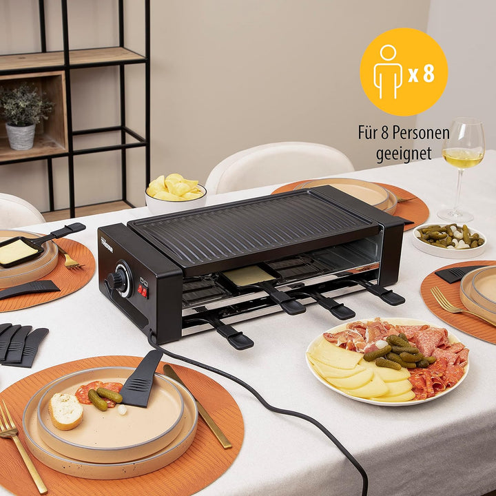 Tristar RA-2736 Multifunktionales Raclette- und Pizzagerät Einstellbarer Thermostat mit doppeltem He