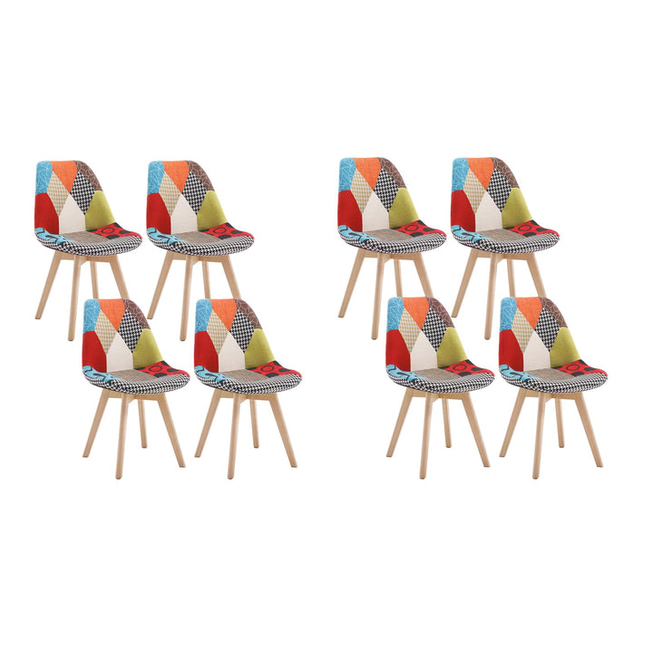 WOLTU 8 x Esszimmerstühle 8er Set Esszimmerstuhl Design Stuhl Küchenstuhl Holz Leinen Mehrfarbig BH2