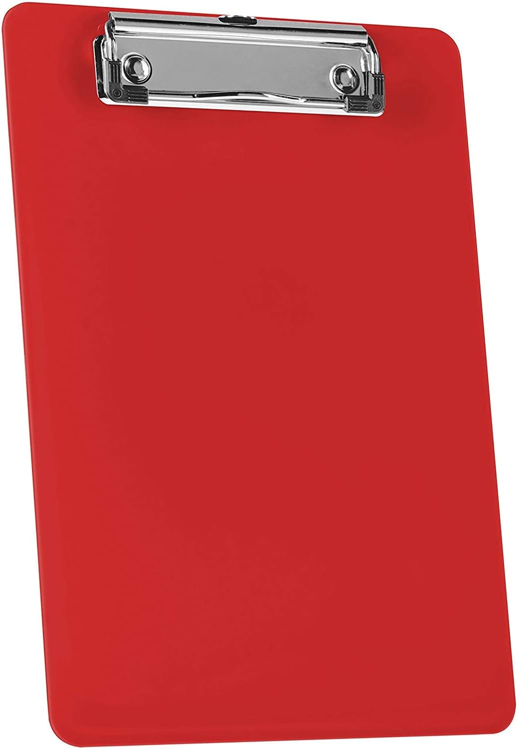Acrimet Klemmbrett Memo (23.5 cm x 16 cm) Flacher Metallklammer (Rot Farbe) (Plastik) (6er-Pack)