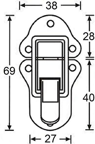 24 x Adam Hall 1607 - Aufbauschloss mittel 69 x 38 x 11 mm - Schnapp-Schloss, Kisten-Koffer-Schloss-