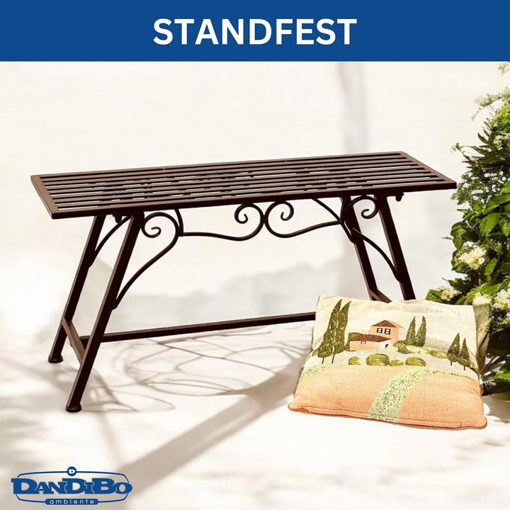 San Marco Gartenbank Wetterfest Metall - 83 cm Sitzbank mit Ornamenten Cucciu S - Robuste Eisenbank